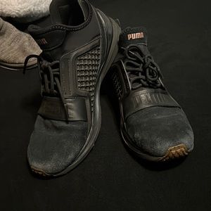 Puma shoes with rose gold trim